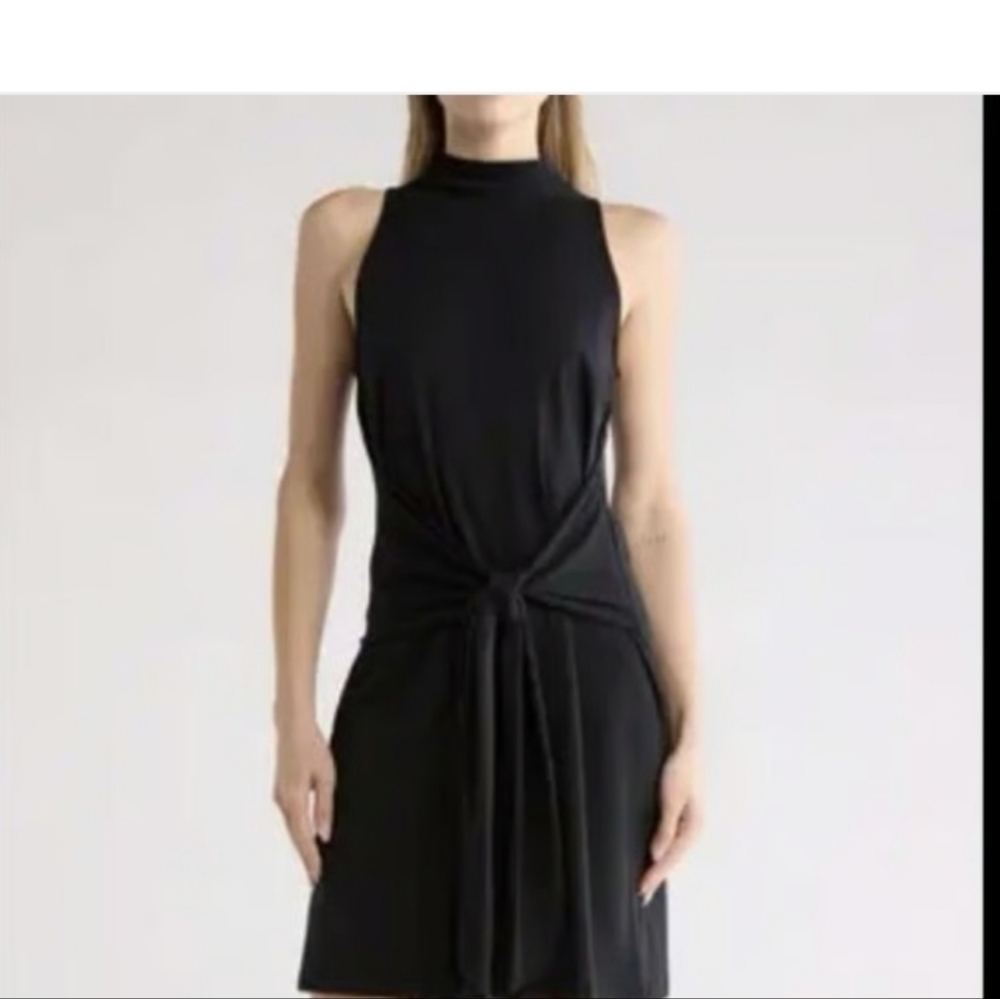 NWT Vince. Mock Neck Sleeveless Front Tie Dress Size M